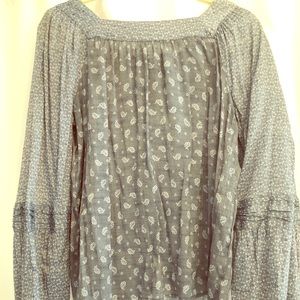 Lauren Conrad Bandana Print Peasant Blouse
